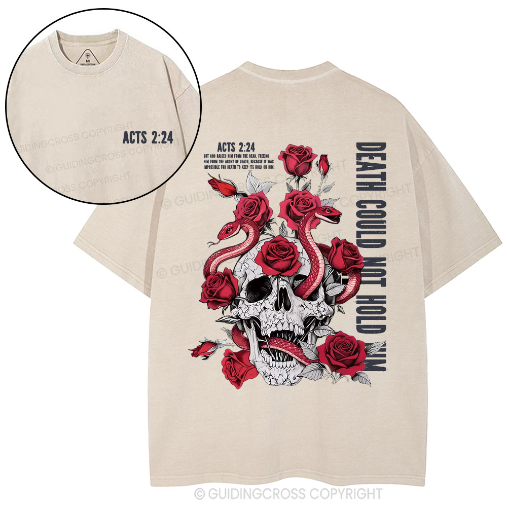 Death Could Not Hold Him Christian Washed T-Shirt