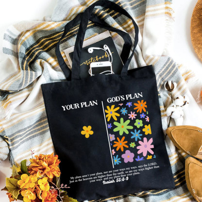 Your Plan And God's Plan Christian Canvas Tote Bag
