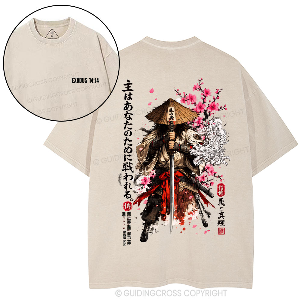 The Lord Will Fight For You Christian Washed T-Shirt