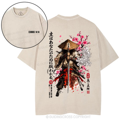The Lord Will Fight For You Christian Washed T-Shirt