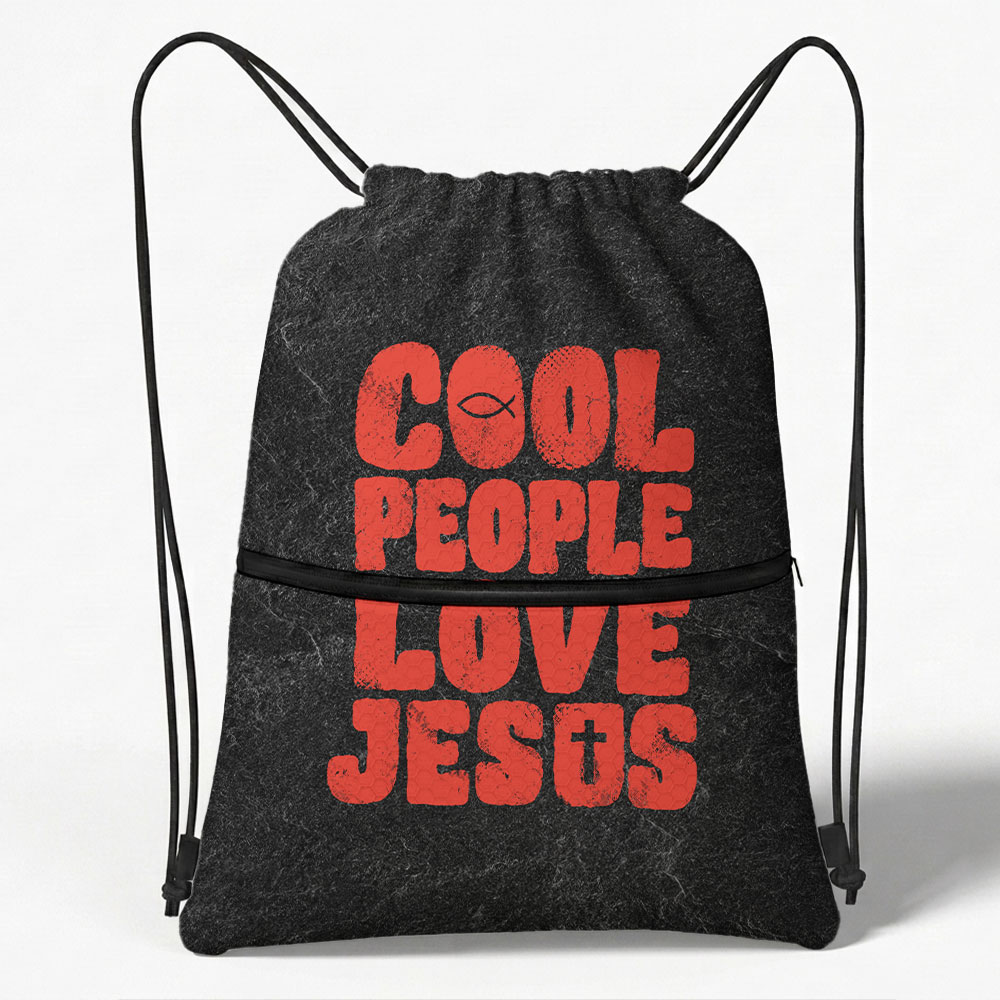 Cool People Love Jesus Christian Drawstring Sport Sack Bag