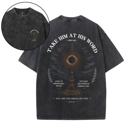 Take Him At His Word Christian Washed T-Shirt