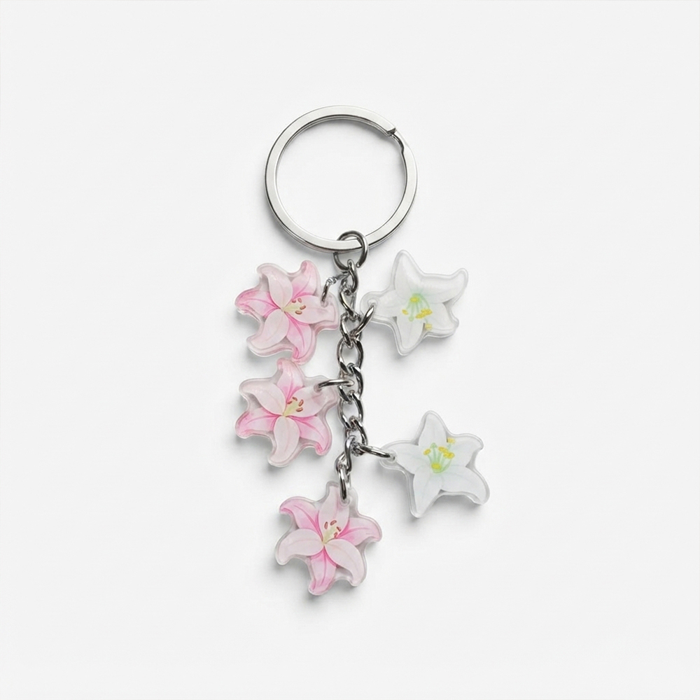 Consider the Lilies Acrylic Christian Keychain
