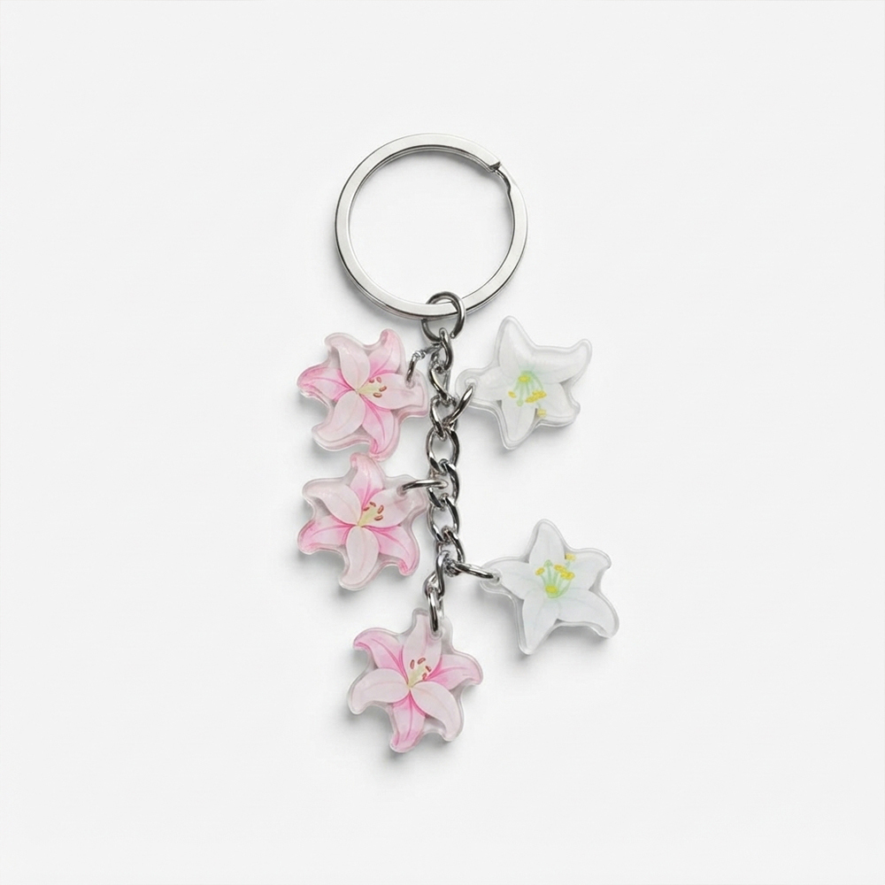 Consider the Lilies Acrylic Christian Keychain
