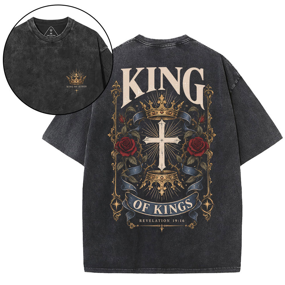 King Of Kings Christian Washed T-Shirt