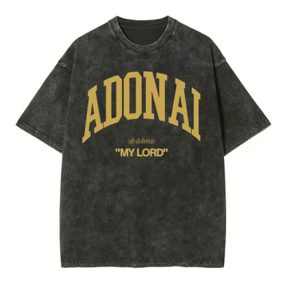 ADONAI My Lord Christian Washed T-Shirt