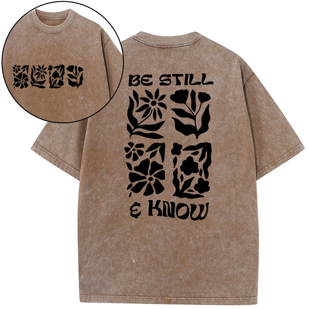 Be Still And Know Christian Washed T-Shirt