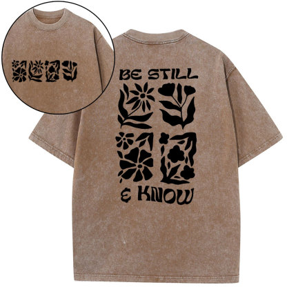 Be Still And Know Christian Washed T-Shirt