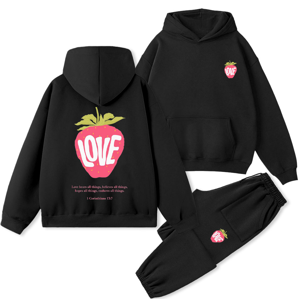 Love Bears All Things Christian Fleece Hoodie Set