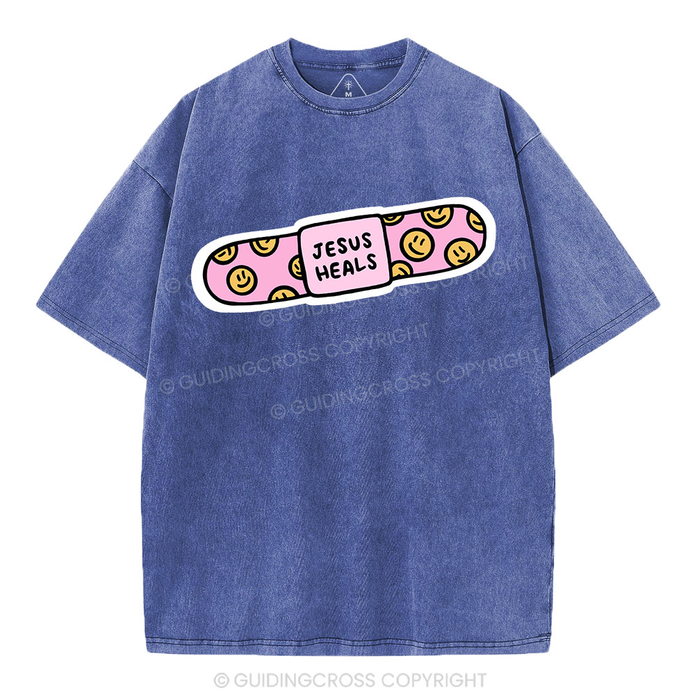 Jesus Heals Christian Washed T-Shirt Sale - GuidingCross