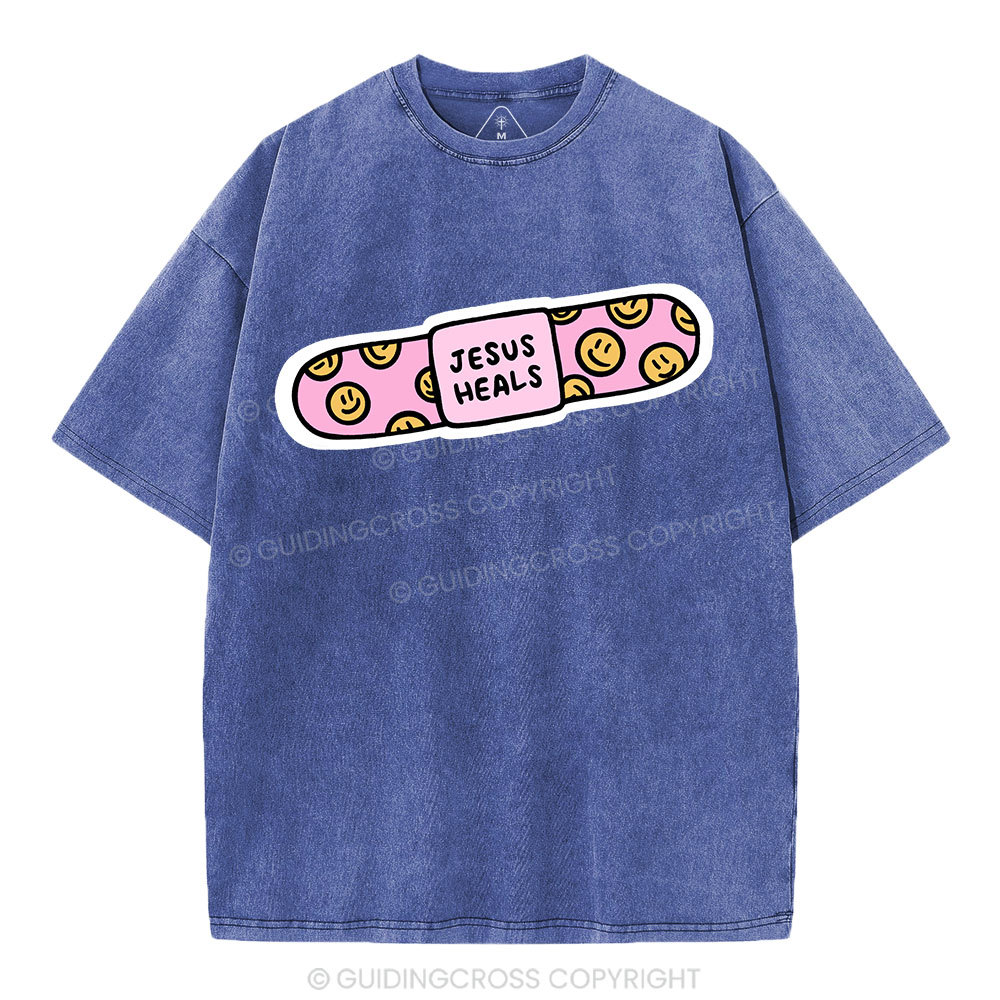 Jesus Heals Christian Washed T-Shirt Sale - GuidingCross