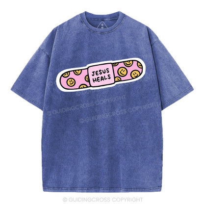 Jesus Heals Christian Washed T-Shirt