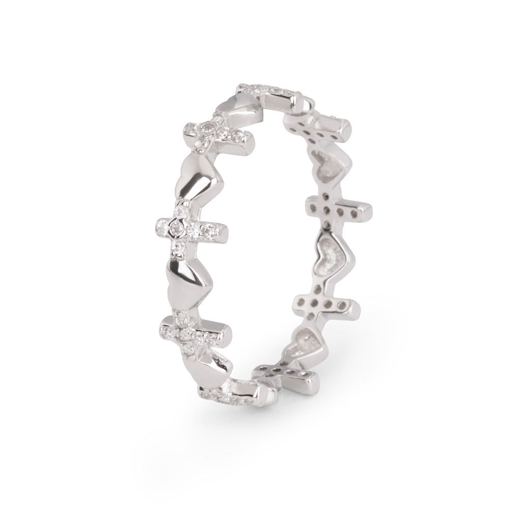 Cross Heart Ring Religious Gift for Women