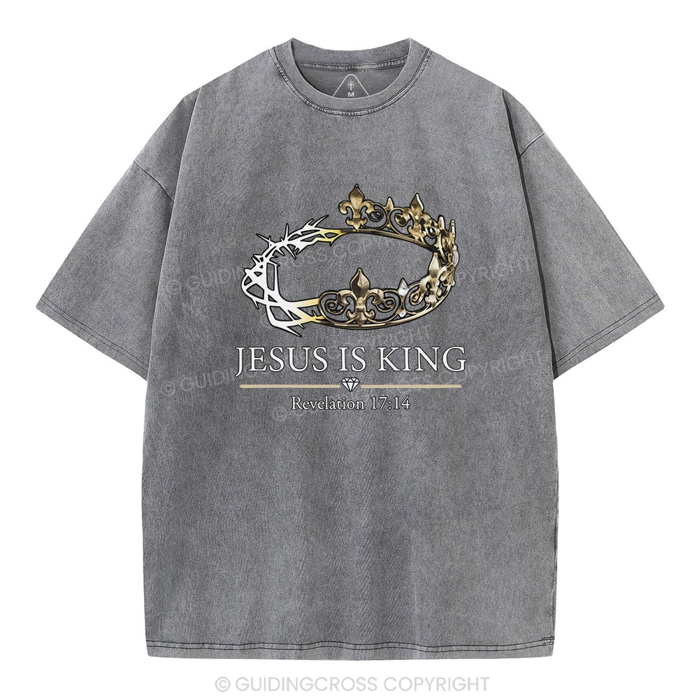 Jesus Is King Vintage Washed Christian T-Shirt