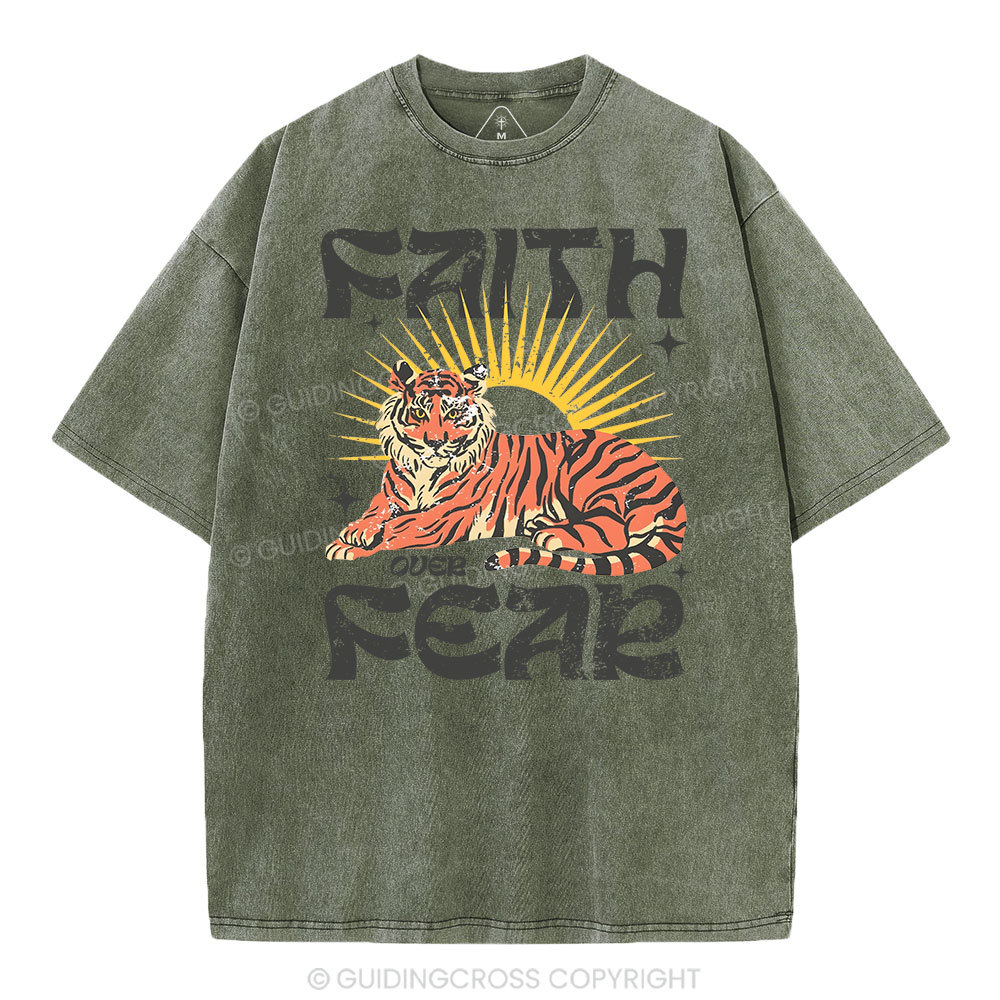 Faith Over Fear Christian Washed T-Shirt