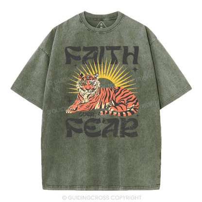 Faith Over Fear Christian Washed T-Shirt