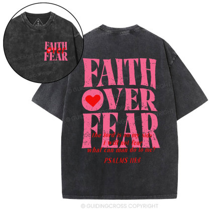 Faith Over Fear Christian Washed T-Shirt