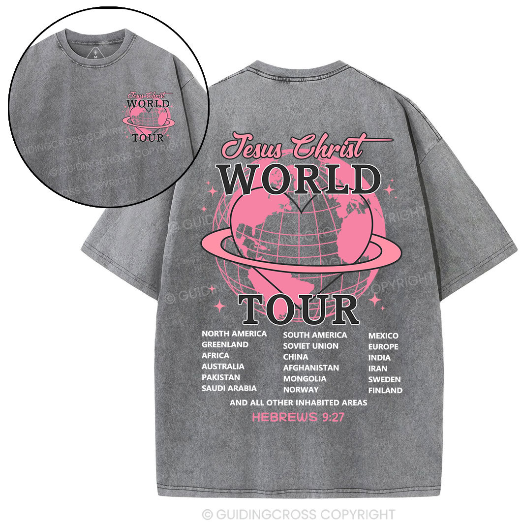Jesus World Tour Christian Washed T-Shirt