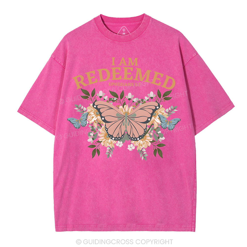 I Am Redeemed Christian Washed T-Shirt