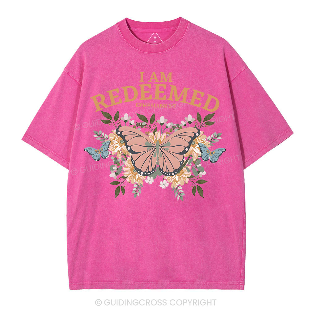 I Am Redeemed Christian Washed T-Shirt