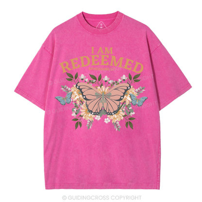 I Am Redeemed Christian Washed T-Shirt