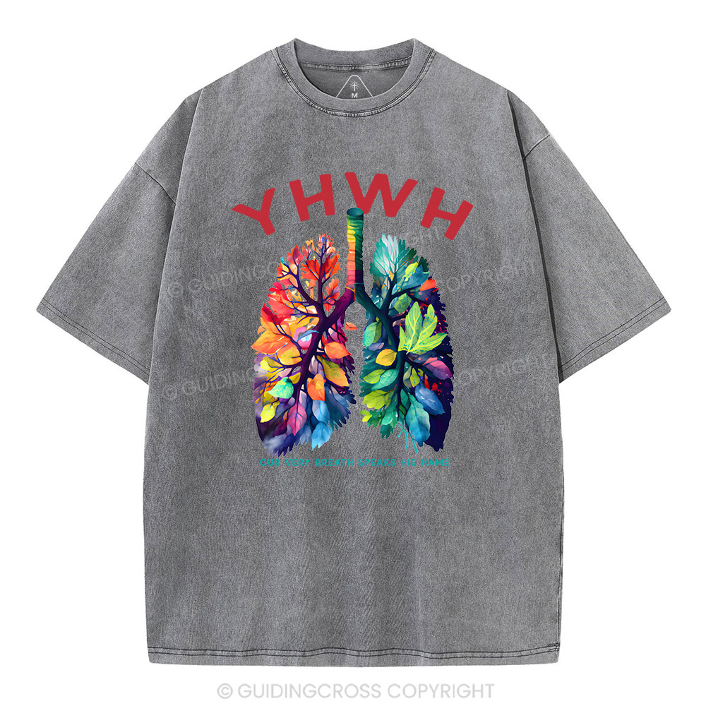 YHWH Leaf Christian Washed T-Shirt
