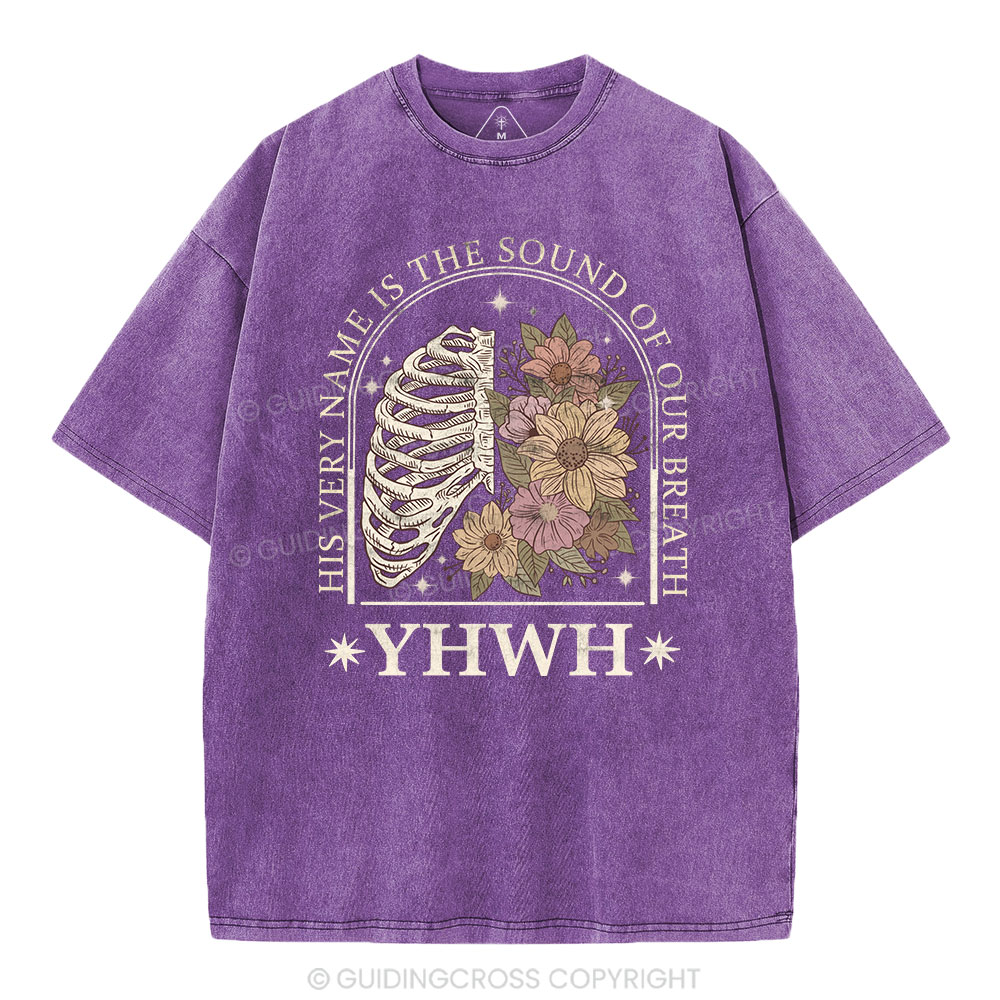 YHWH Boho Floral Lung Christian Washed T-Shirt Sale - GuidingCross
