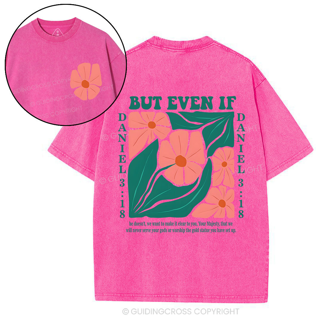 Floral Bible Verse Christian Washed T-Shirt