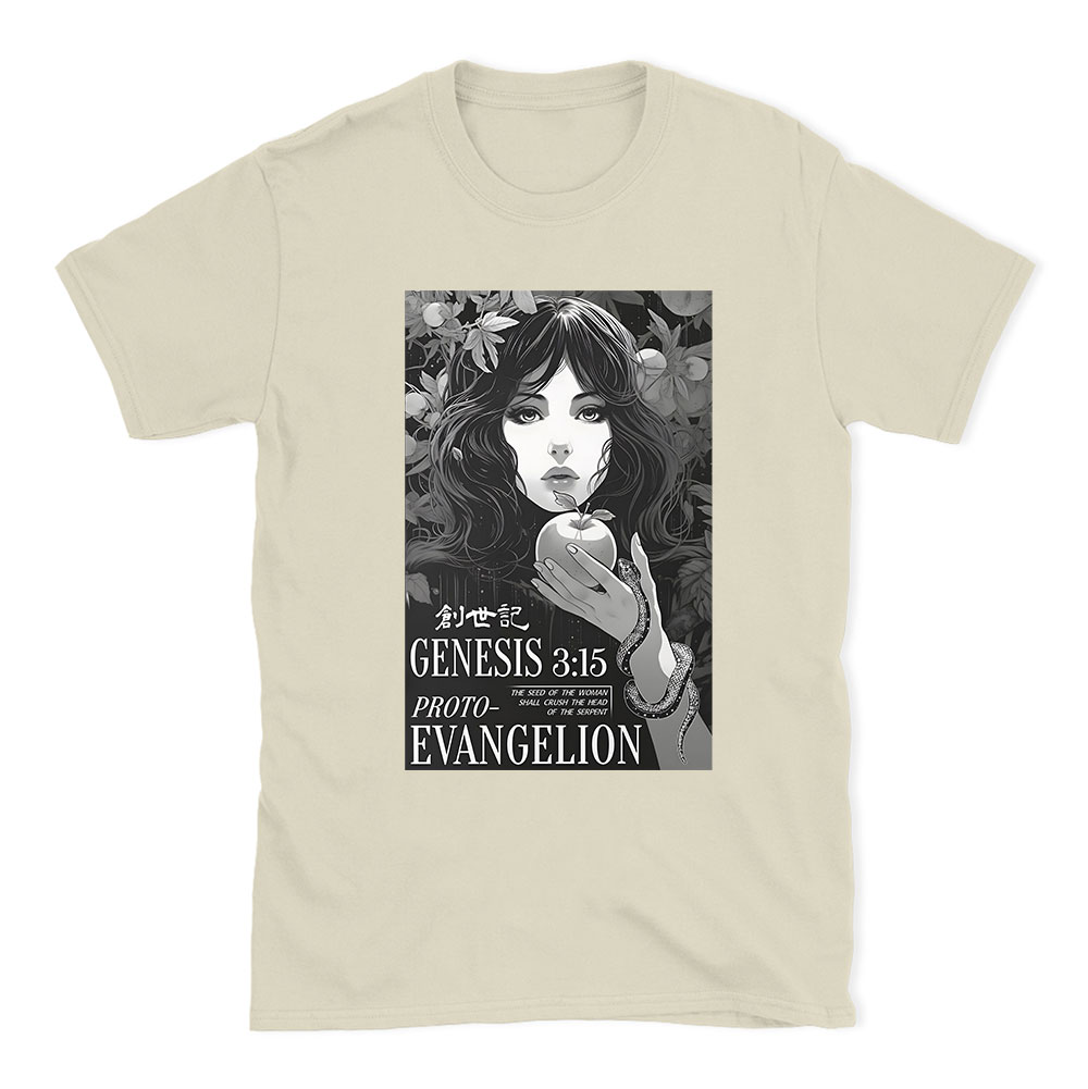 Retro Bible Print Genesis Evangelion Christian T-Shirt