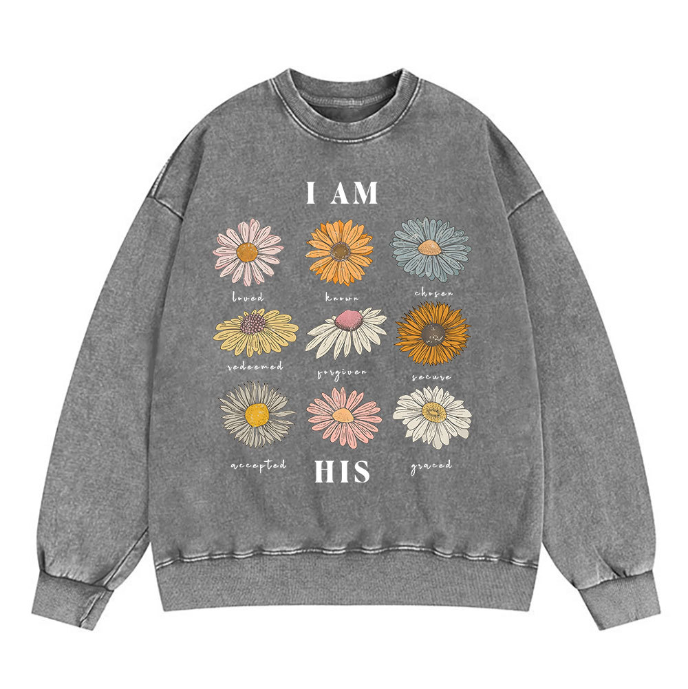 I Am His Christian Washed Sweatshirt