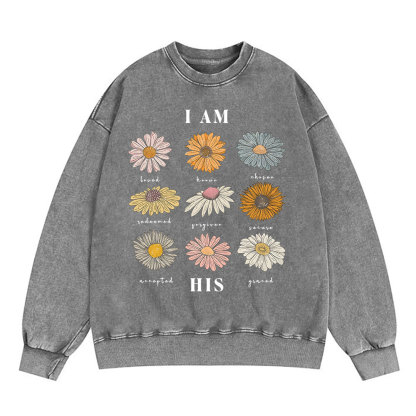 I Am His Christian Washed Sweatshirt
