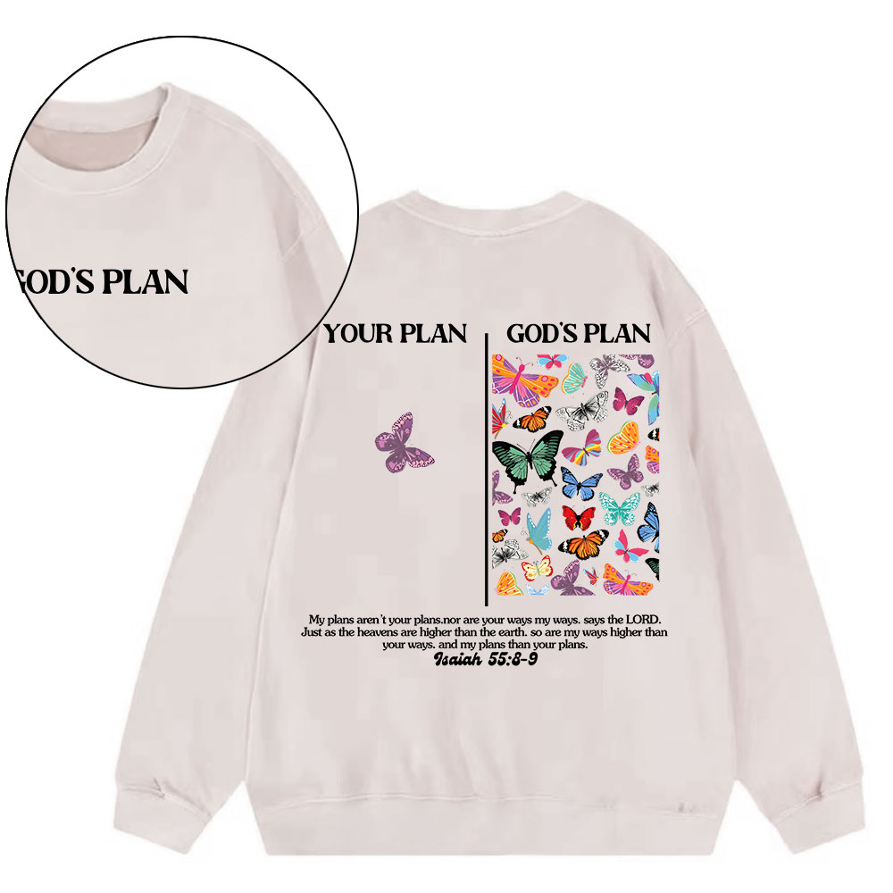 Your Plan And God's Plan Christian Washed Sweatshirt