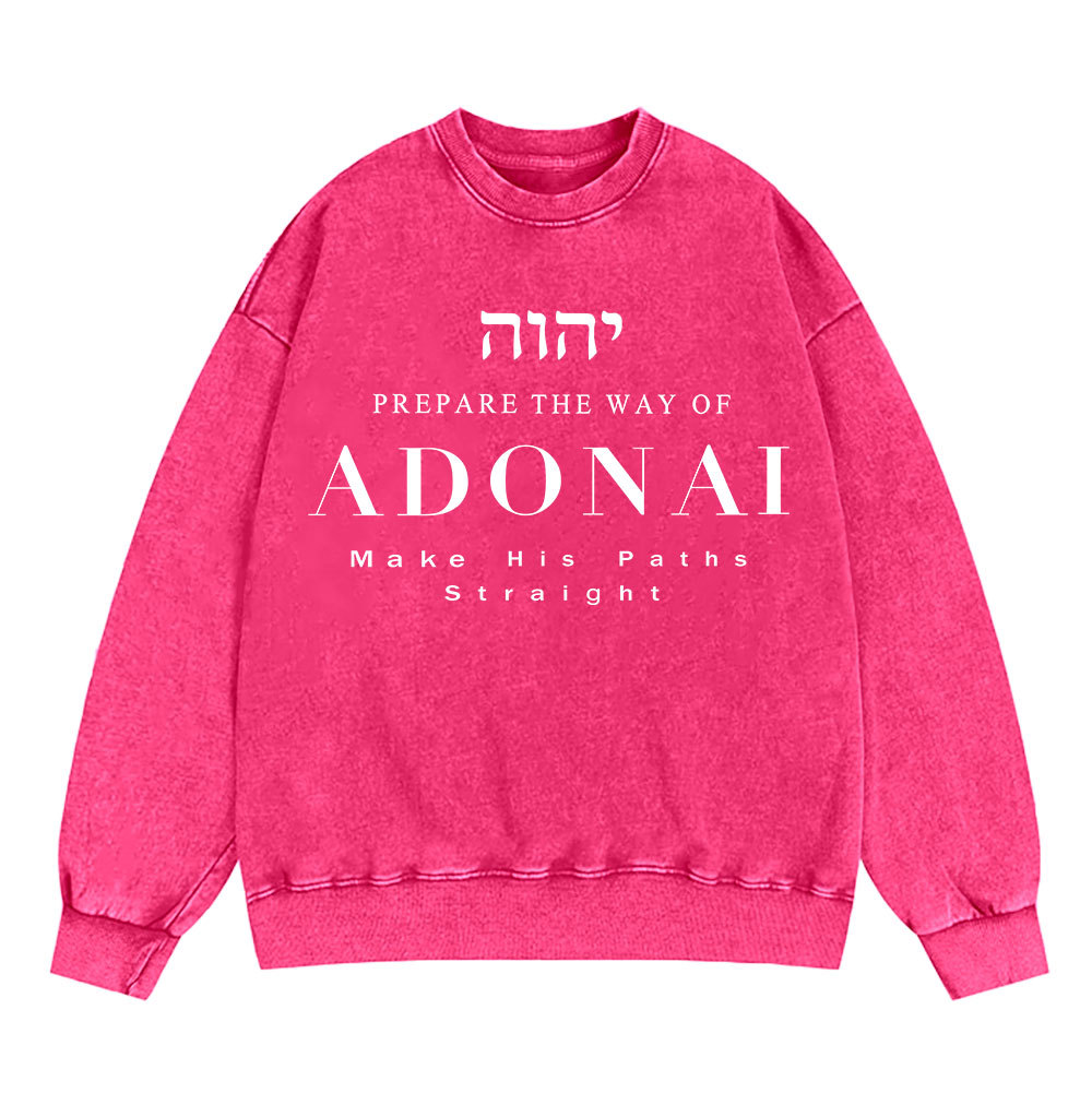 ADONAI Christian Washed Sweatshirt