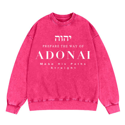 ADONAI Christian Washed Sweatshirt