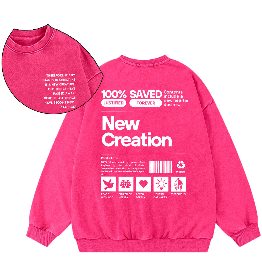 100% Saved Christian Washed Sweatshirt