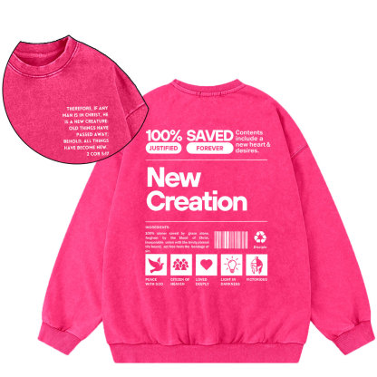 100% Saved Christian Washed Sweatshirt