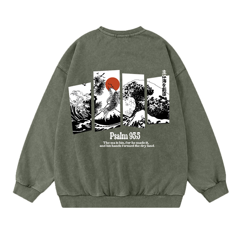 The Sea Is His Christian Washed Sweatshirt