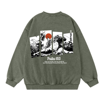 The Sea Is His Christian Washed Sweatshirt