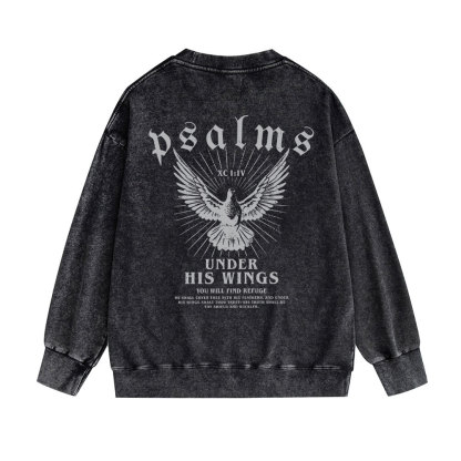 Under His Wings Christian Washed Sweatshirt