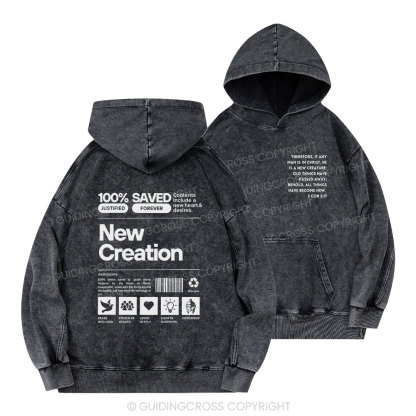 100% Saved Christian Washed Hoodie 