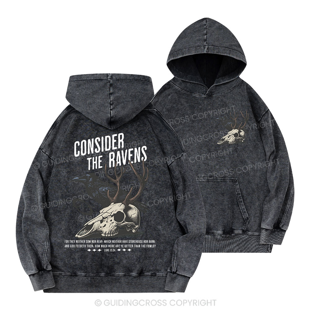 Consider The Ravens Christian Washed Hoodie 