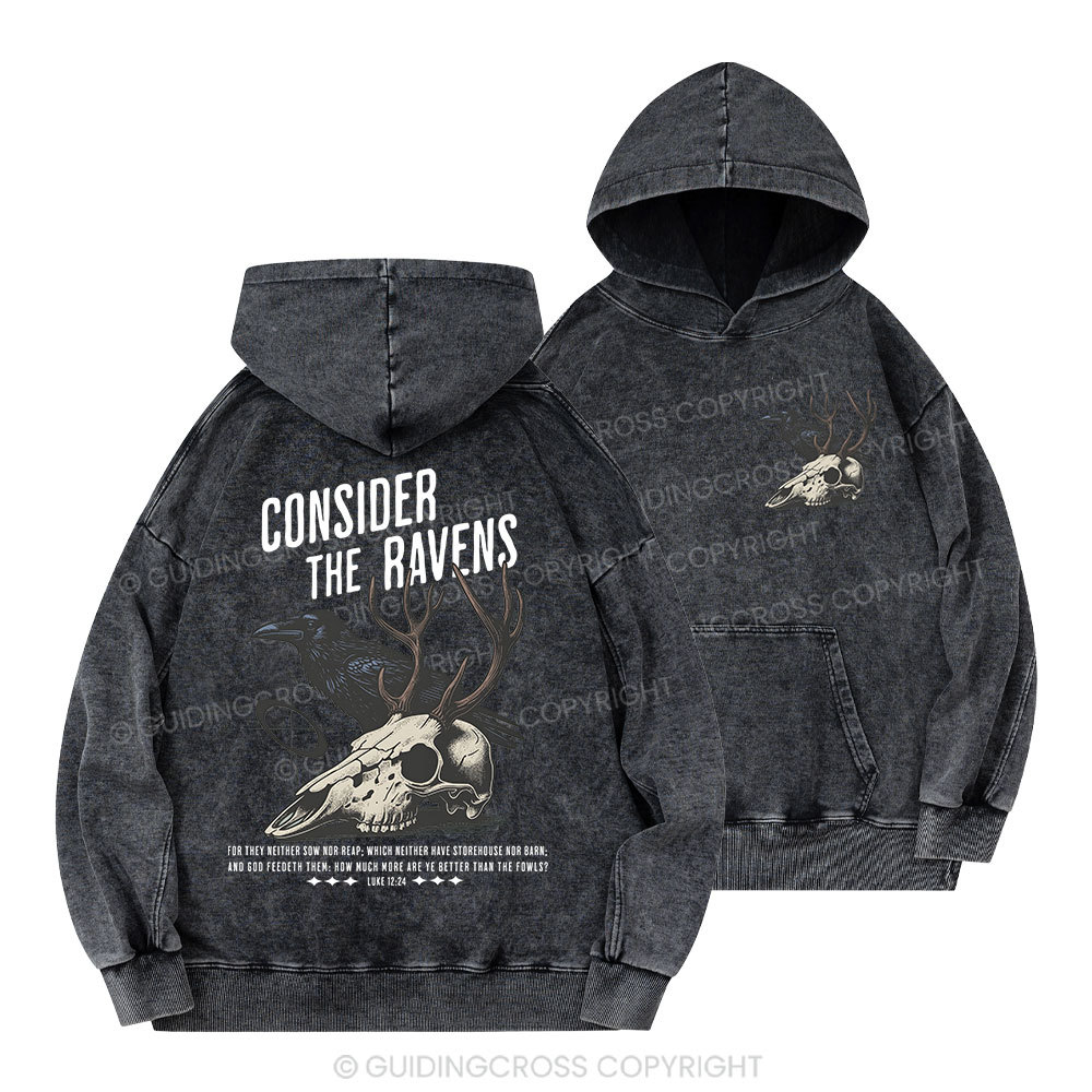 Consider The Ravens Christian Washed Hoodie 