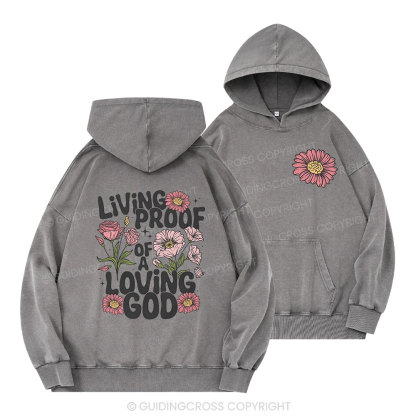 Living Proof Of A Loving God Christian Washed Hoodie 
