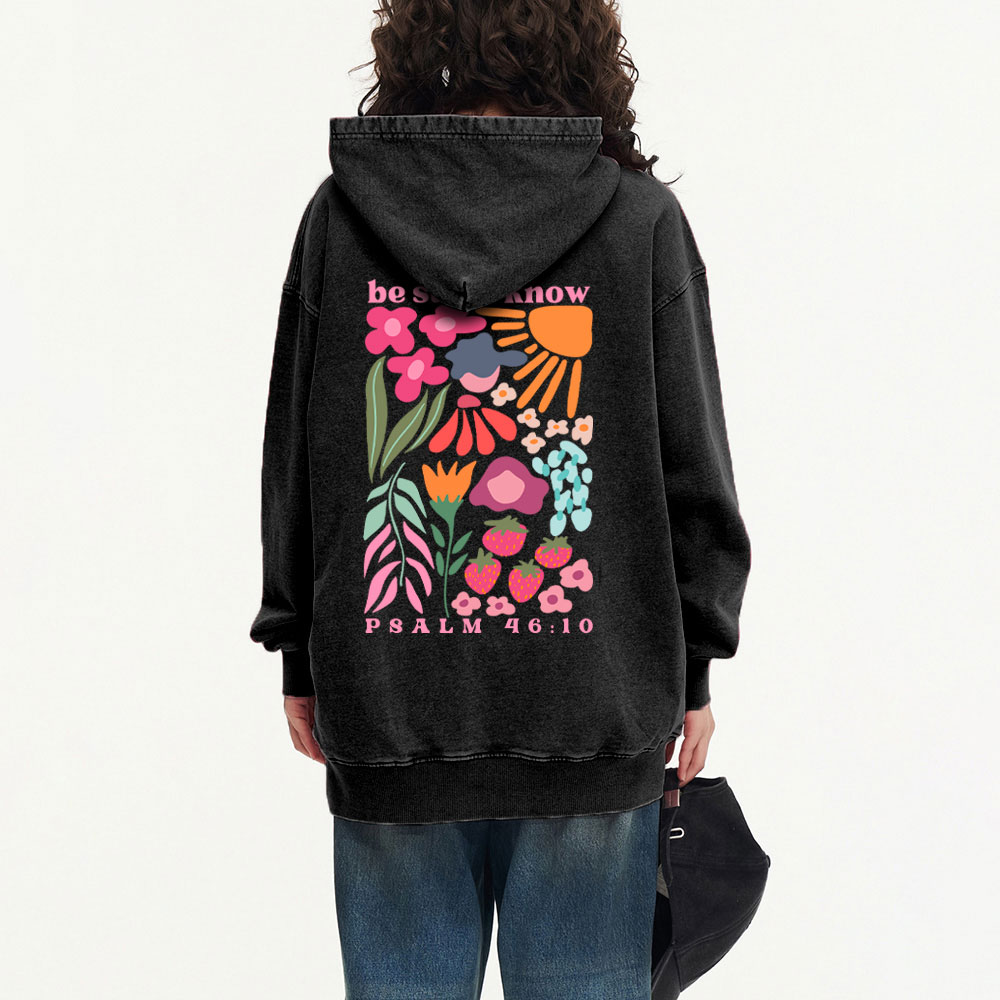Be Still And Know Boho Flower Christian Hoodie