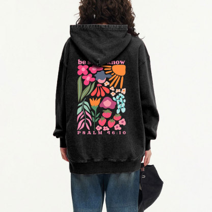 Be Still And Know Boho Flower Christian Hoodie