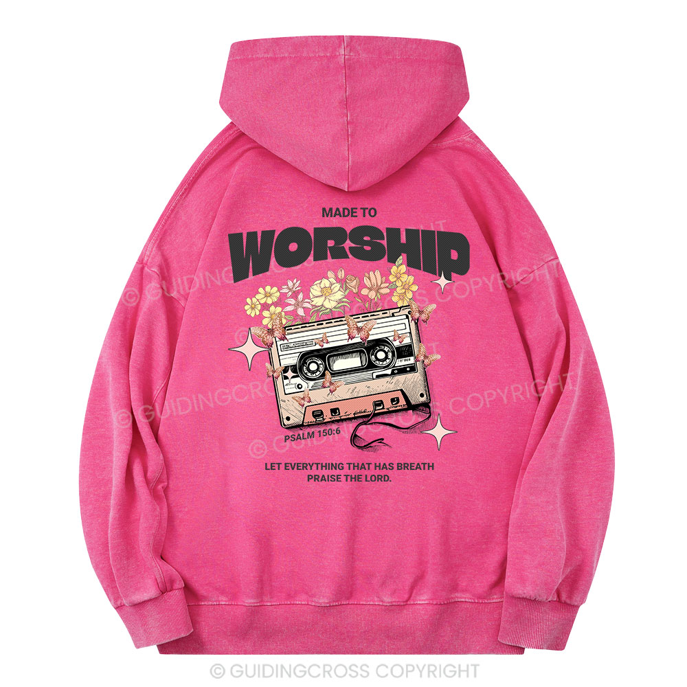 Made To Worship Christian Washed Hoodie 