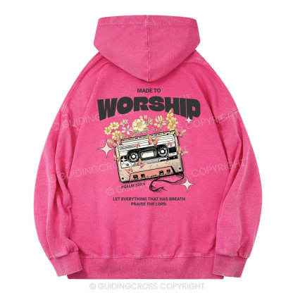 Made To Worship Christian Washed Hoodie 