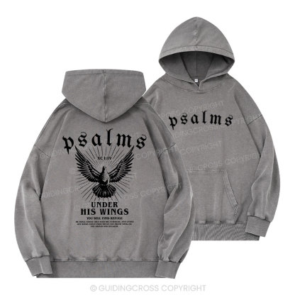 Under His Wings Christian Washed Hoodie 