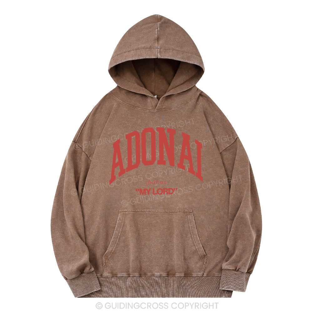 ADONAI My Lord Christian Washed Hoodie 