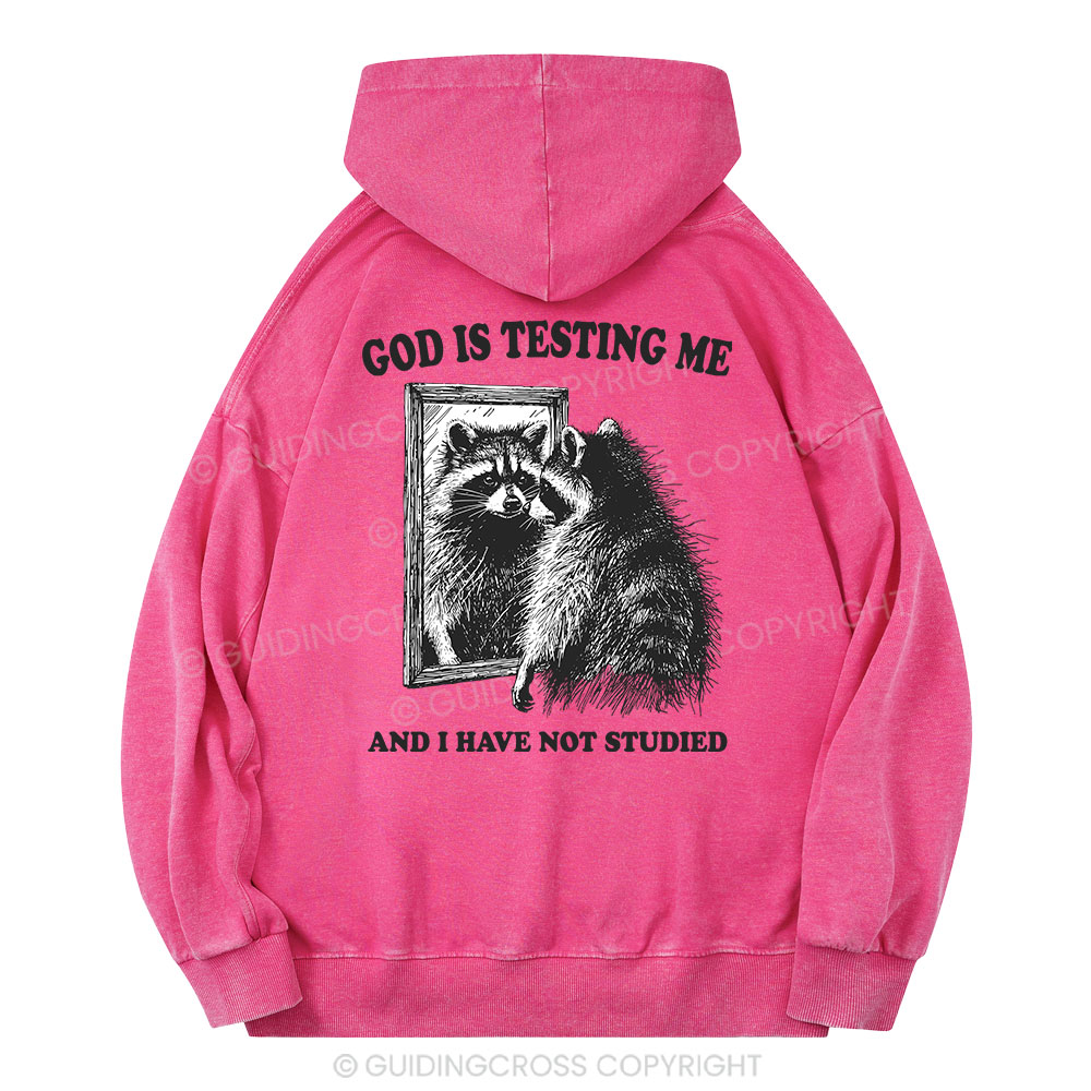 God Is Testing Me And I Have Not Studied Christian Washed Hoodie 
